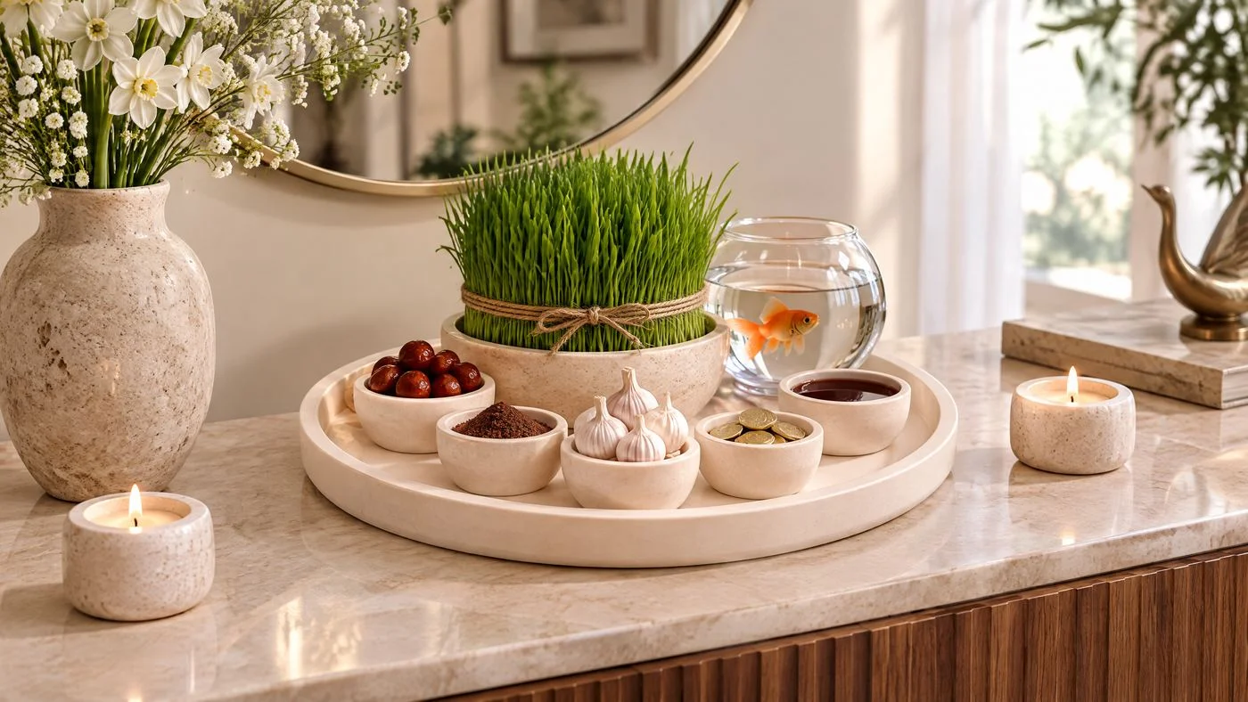 راهنمای جامع انتخاب ست هفت‌سین سنگ مصنوعی برای نوروز ۱۴۰۴
